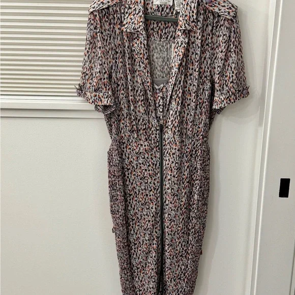 Byron Lars Tropical Reef Belted Sheath Shirt Dress - Picture 9 of 12